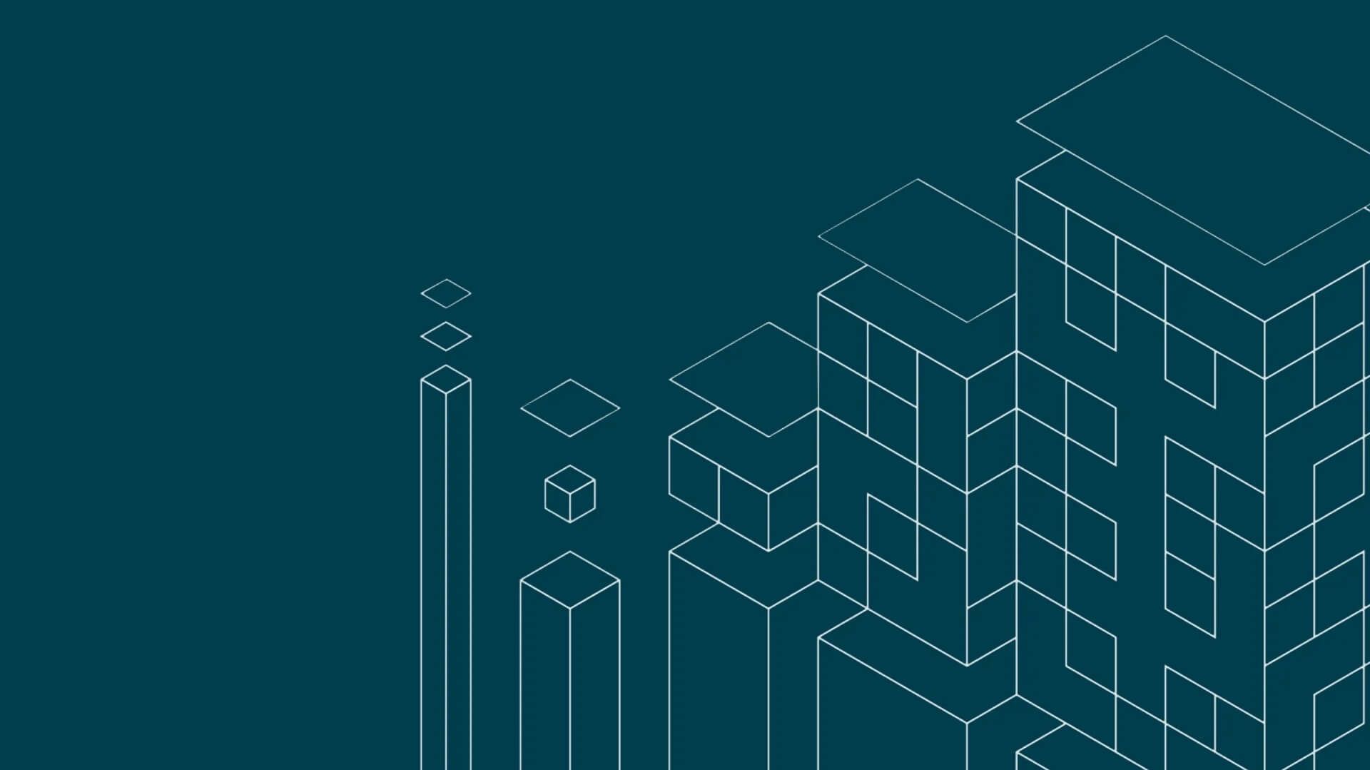 Geometric line drawing of buildings