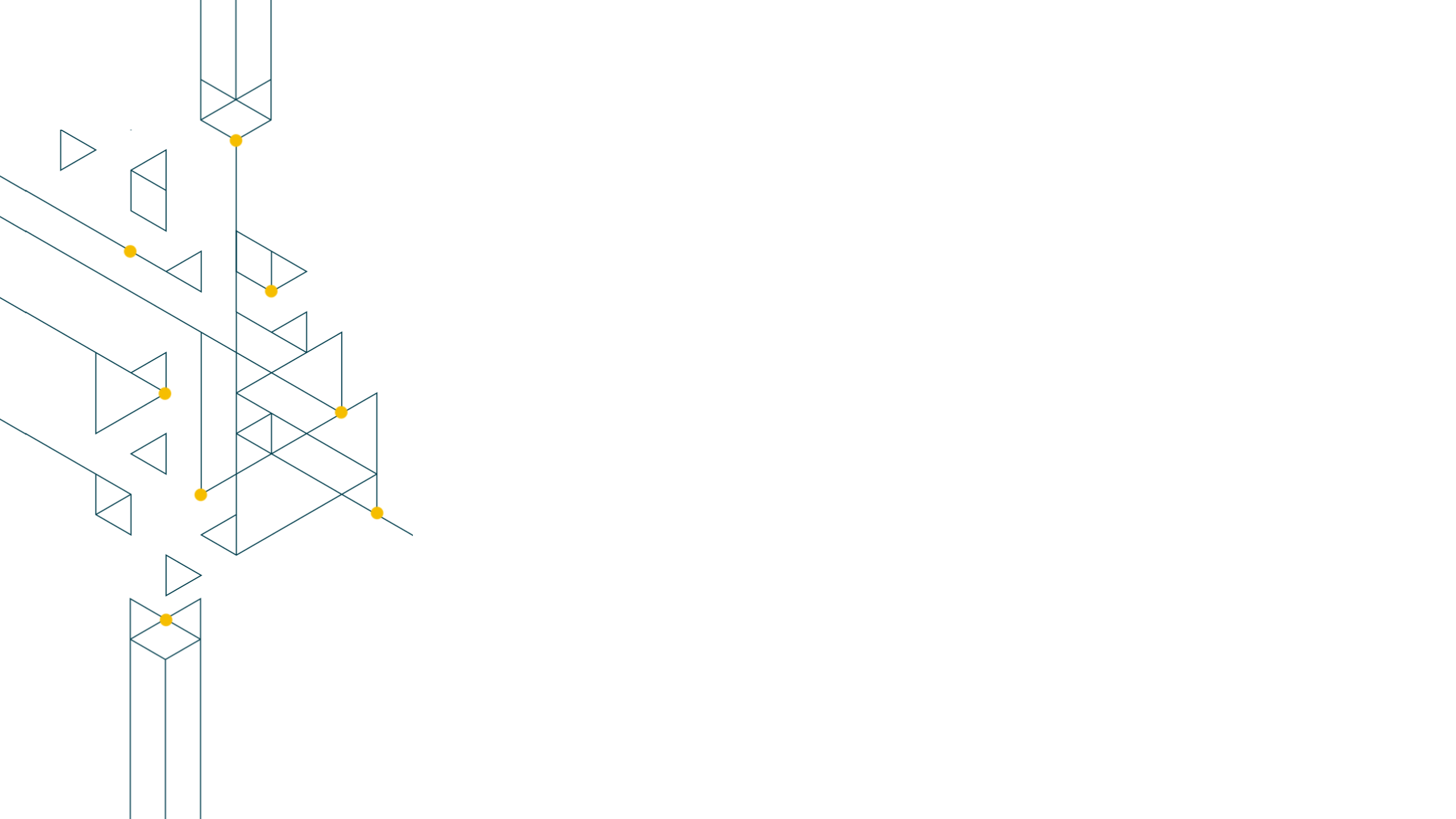 Geometric line drawing of pathways with 8 circle highlights