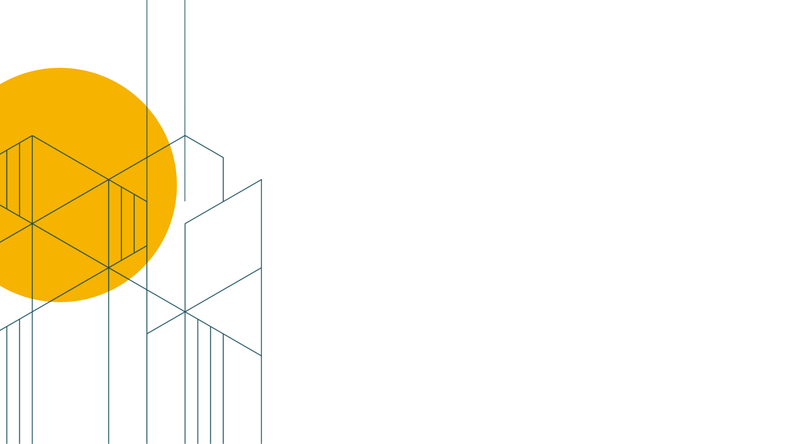 Geometric drawing in building style with sun