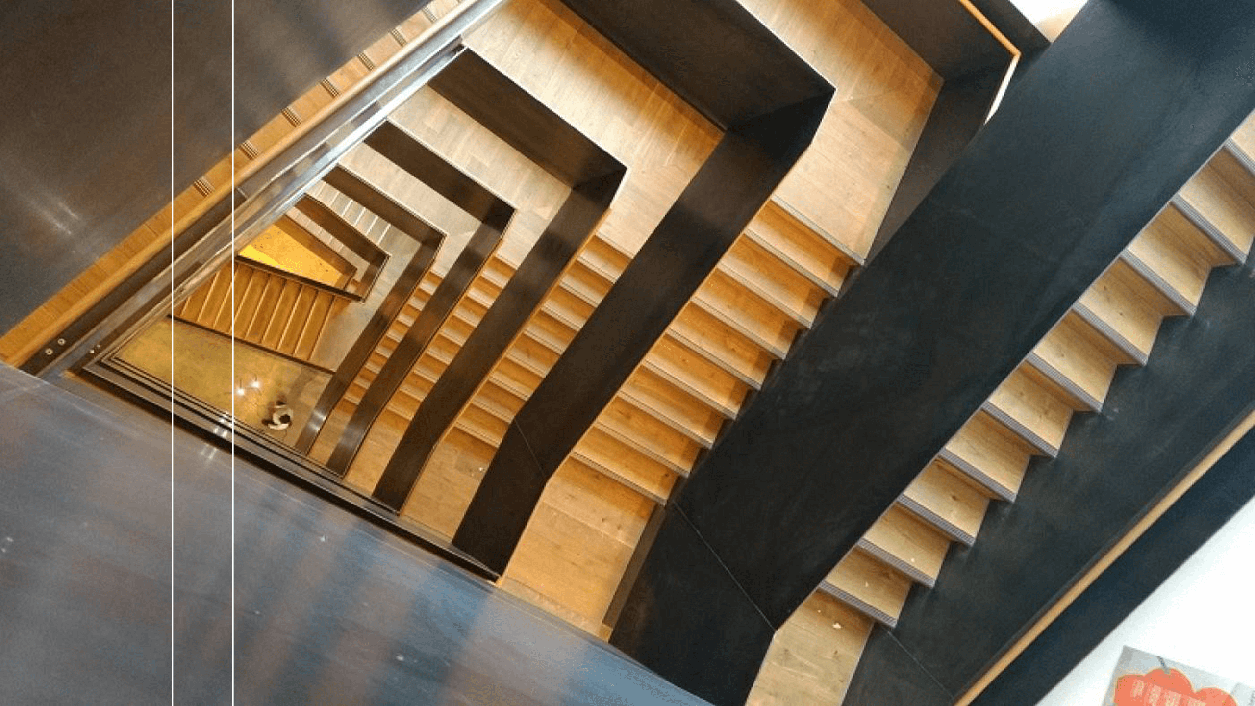 Aerial shot of the Bartlett staircase