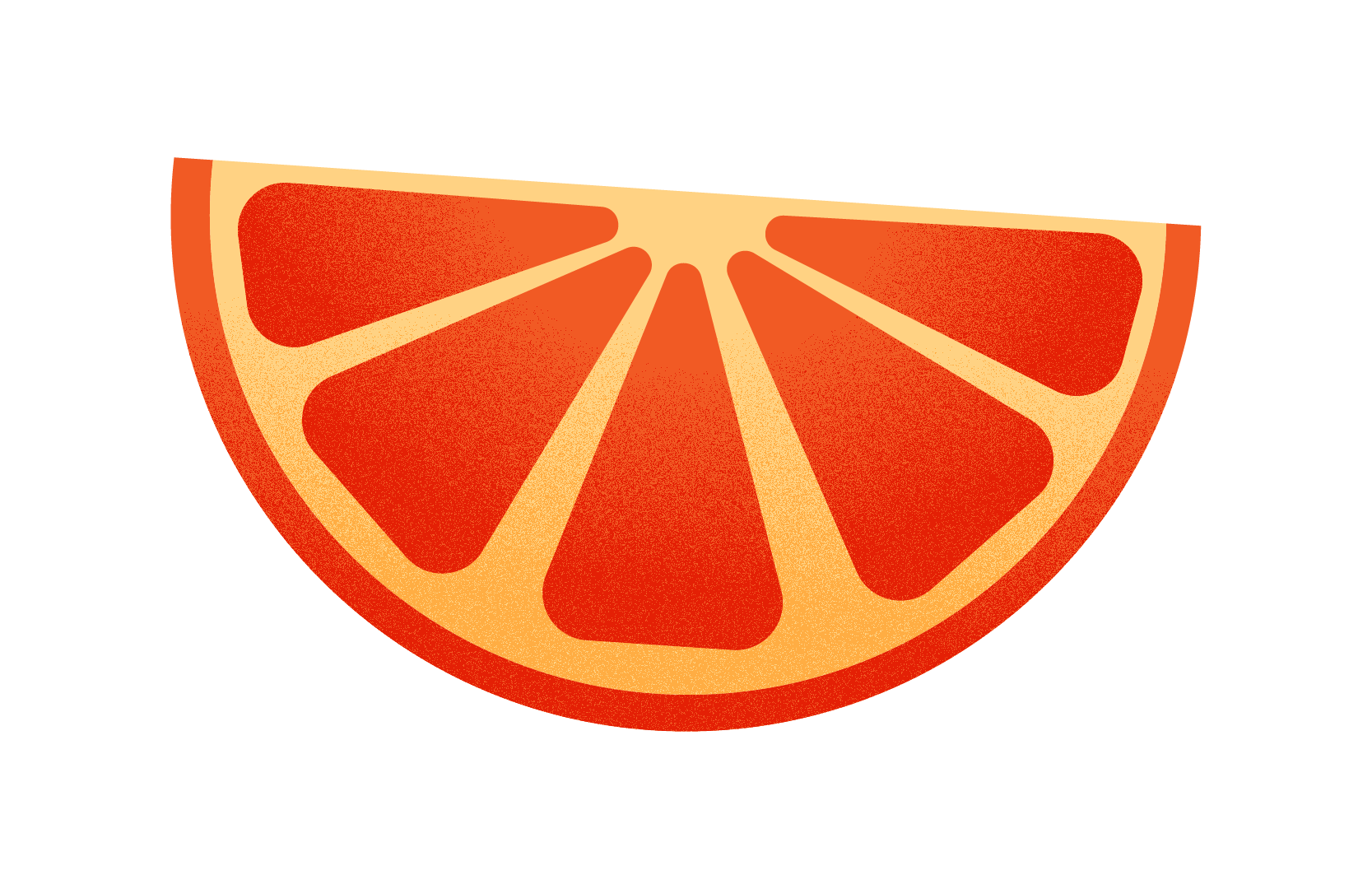 Cartoon drawing of an orange segment