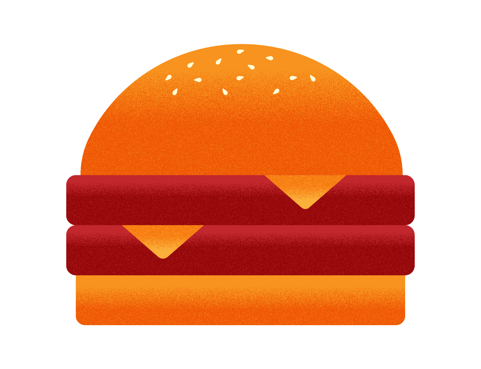 A cartoon drawing of a burger