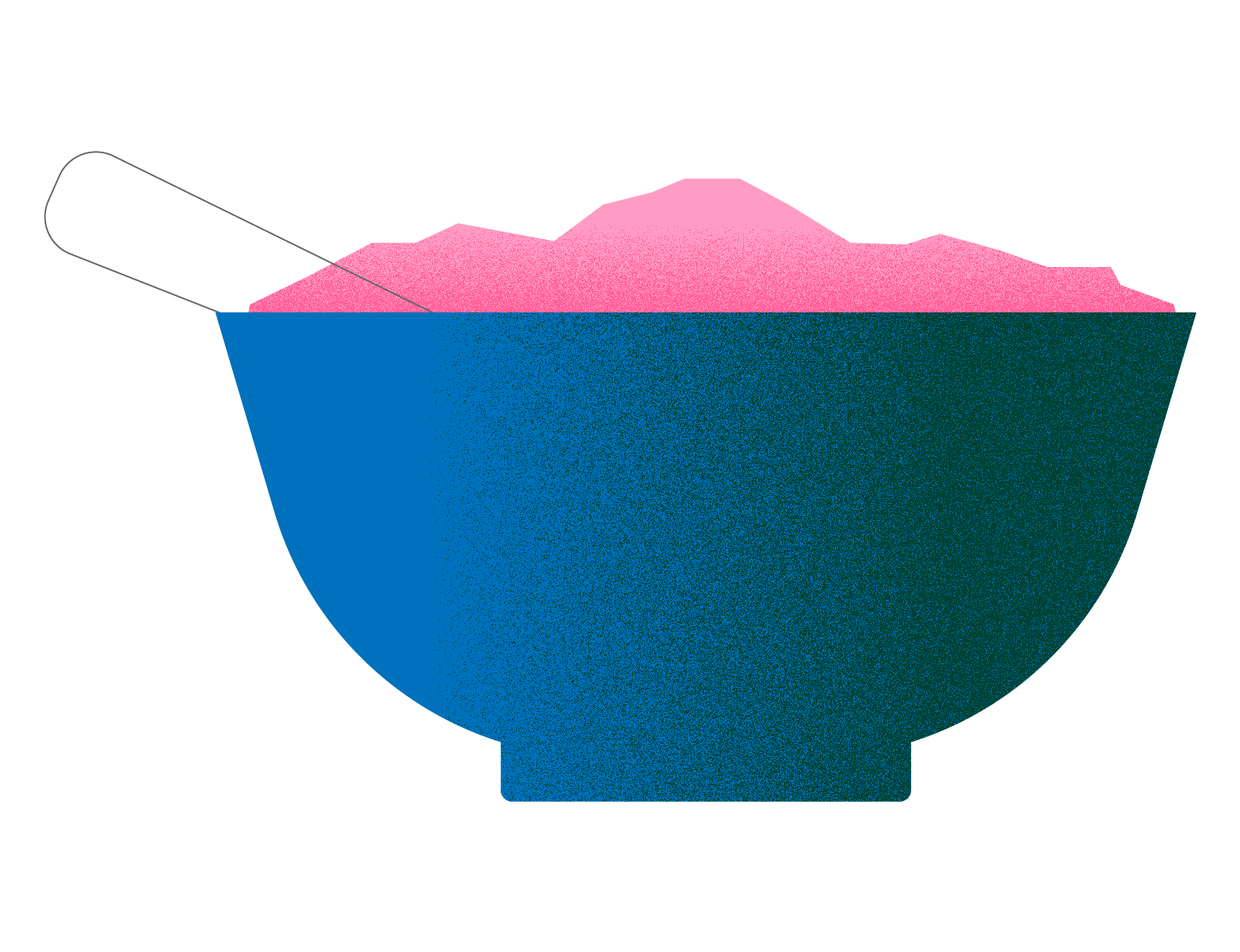Cartoon drawing of a bowl of food