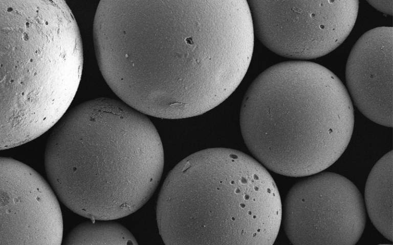 CARBALIVE beads viewed with a scanning electron microscope. Credit: University of Brighton/Yaqrit.